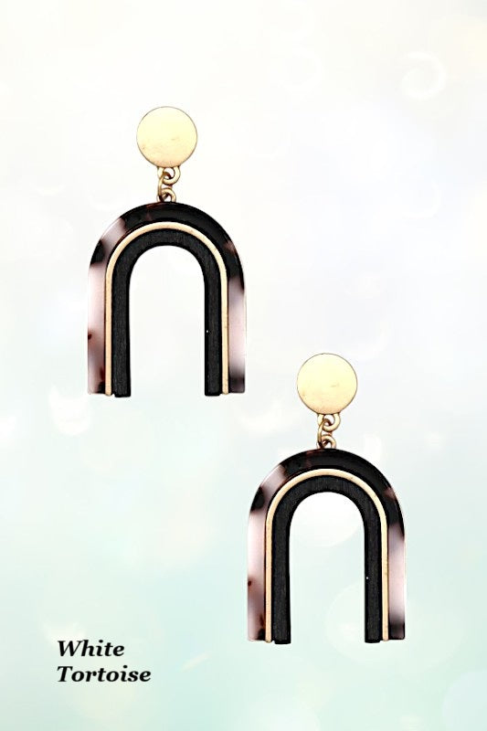 ACETATE ARCH DANGLE EARRING