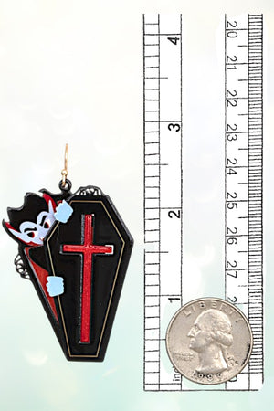 VAMPIRE COFFIN DANGLE EARRING