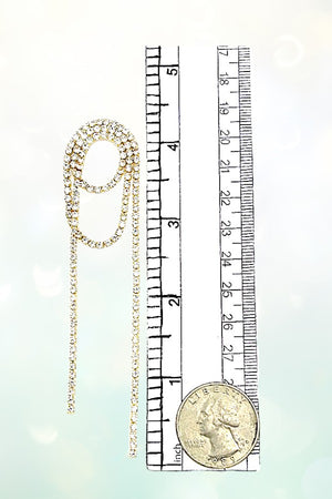 RHINESTONE PAVE STRING ROLL DROP EARRING
