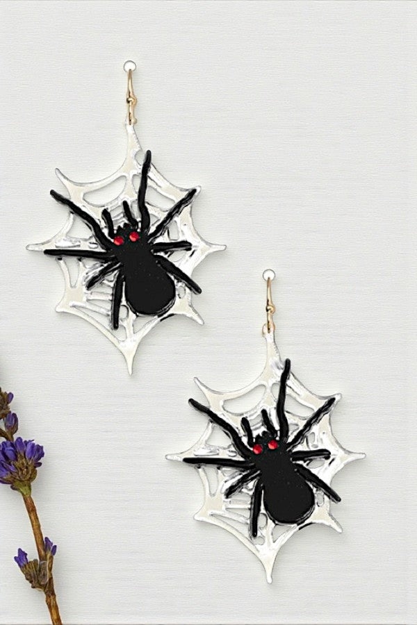 SPIDER WEB DANGLE EARRING