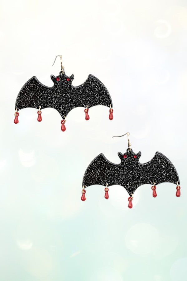 HALLOWEEN BAT DANGLE EARRING