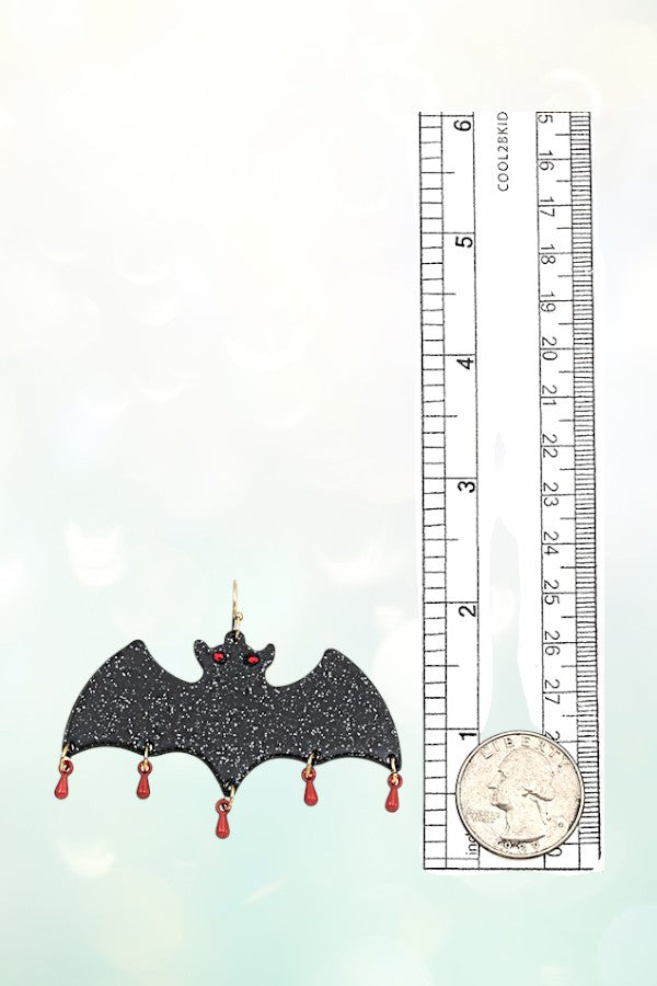 HALLOWEEN BAT DANGLE EARRING