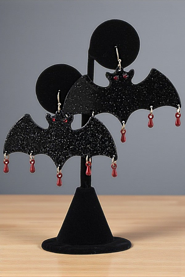 HALLOWEEN BAT DANGLE EARRING