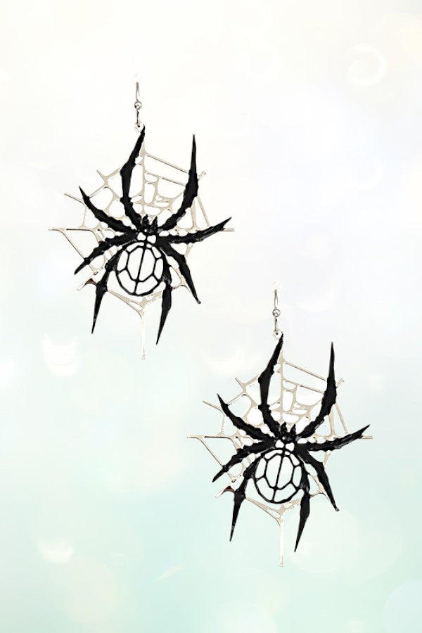 SCARY SPIDER WEB DROP EARRING