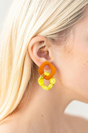 COLOR LINK ACRYLIC DROP POST EARRING