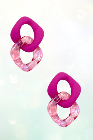 COLOR LINK ACRYLIC DROP POST EARRING