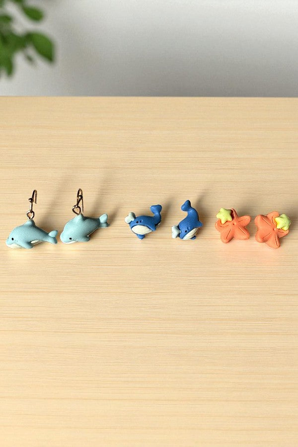 Mix Sea Life Clay Earring Set