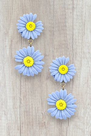 DOUBLE DAISY LINK DANGLE EARRING