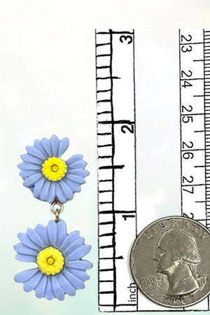 DOUBLE DAISY LINK DANGLE EARRING