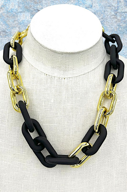 Color Chain Link Necklace Set