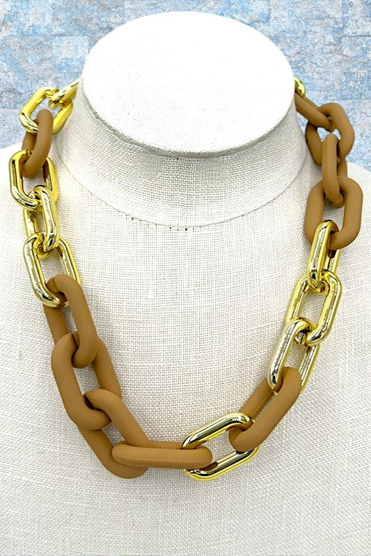 Color Chain Link Necklace Set