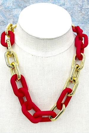 Color Chain Link Necklace Set