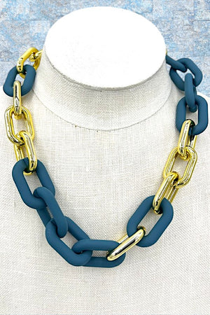 Color Chain Link Necklace Set