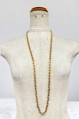 ELONGATED HARDWEAR CHAIN NECKLACE SET