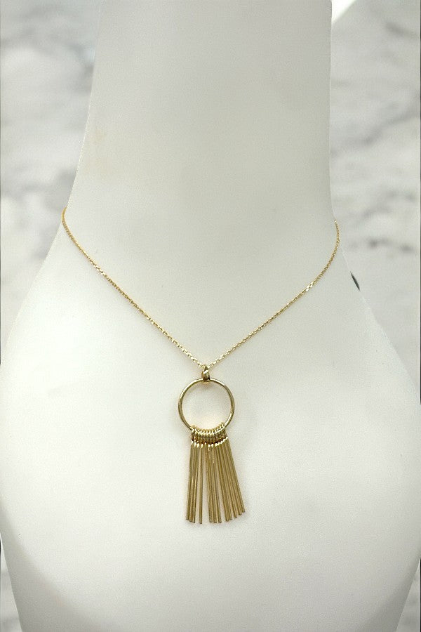 FRINGE BAR PENDANT NECKLACE