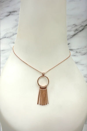 FRINGE BAR PENDANT NECKLACE