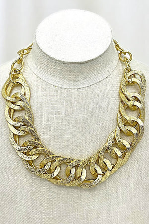 Textured Chain Link Necklace