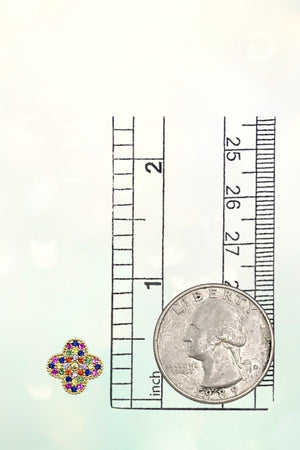 CZ STONE CLOVER POST EARRING