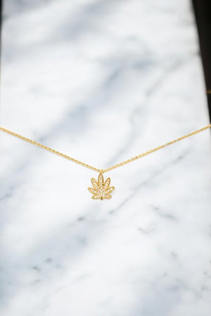 MJ PLANT PENDANT NECKLACE