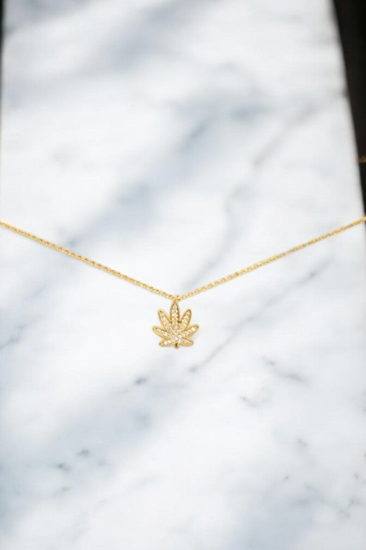 MJ PLANT PENDANT NECKLACE