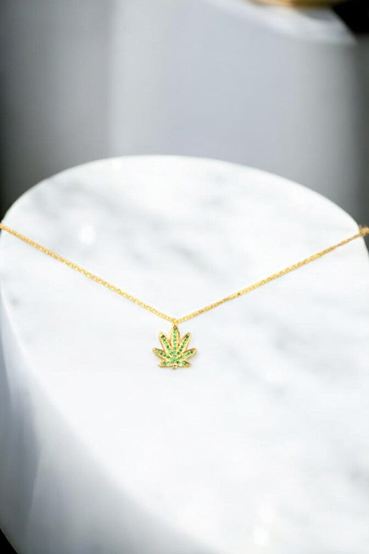 MJ PLANT PENDANT NECKLACE