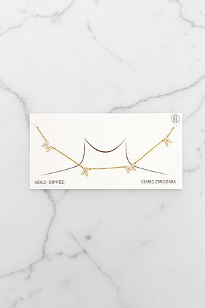 CZ STONE PAVE MAMA LINK NECKLACE