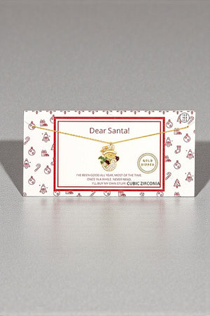 CZ STONE SNOWMAN PENDANT NECKLACE