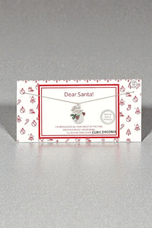 CZ STONE SNOWMAN PENDANT NECKLACE