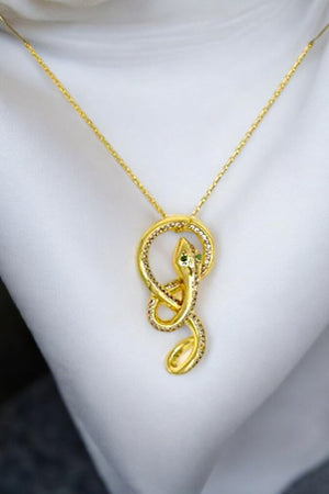 INTERTWINED SNAKE PENDANT NECKLACE