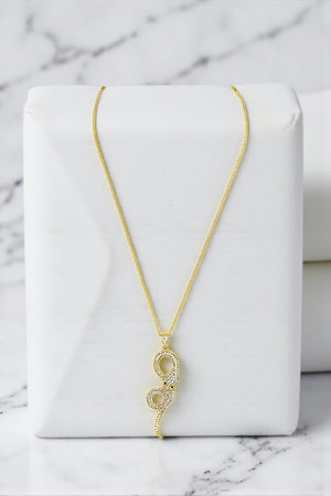 CZ STONE PAVE SNAKE PENDANT NECKLACE