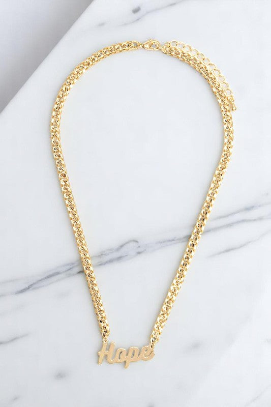 HOPE PENDANT CHAIN NECKLACE