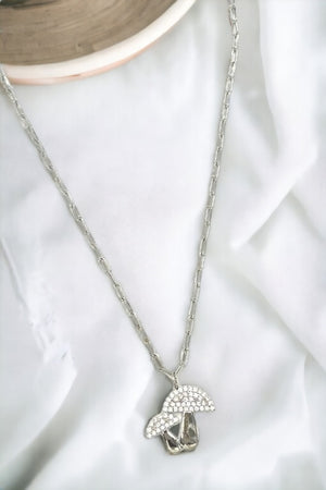 Mushroom Cubic Zirconia Pendant Necklace