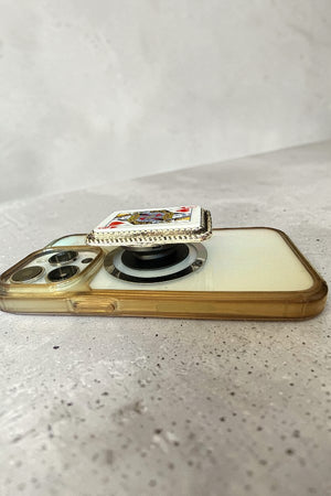 QUEEN OF HEART FRAMED PLAYING CARD POP-UP PHONE GRIP