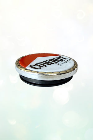 WESTERN VINTAGE ROUND COWBOY KILLER FRAMED BUTTON POP-UP PHONE GRIP