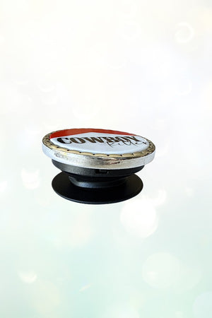 WESTERN VINTAGE ROUND COWBOY KILLER FRAMED BUTTON POP-UP PHONE GRIP