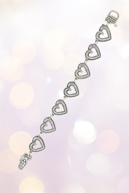 Cable Framed Heart Link Bracelet