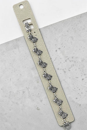 WESTERN OWL LINK METAL BRACELET