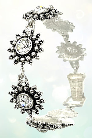 FLORAL GEMSTONE LINK CHAIN BRACELET