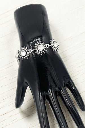 FLORAL GEMSTONE LINK CHAIN BRACELET