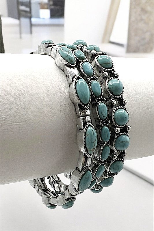 Western Mix Gem Stretch Bracelet Set