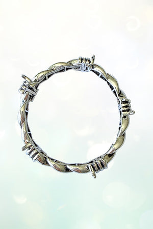 WESTERN THEME BARBED WIRE STRETCH BANGLE BRACELET