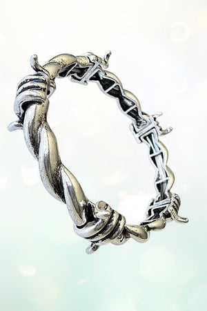 WESTERN THEME BARBED WIRE STRETCH BANGLE BRACELET
