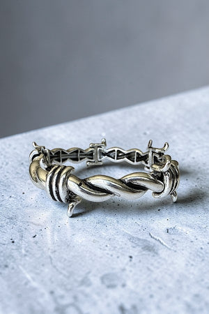 WESTERN THEME BARBED WIRE STRETCH BANGLE BRACELET