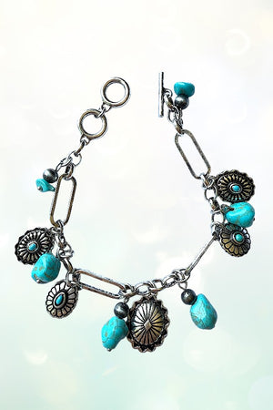 WESTERN CONCHO TQ CHARM DANGLE BRACELET