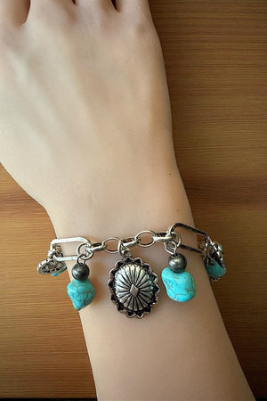 WESTERN CONCHO TQ CHARM DANGLE BRACELET