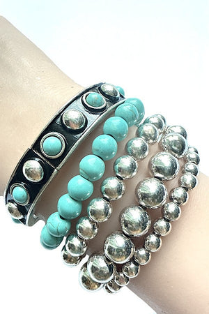 WESTERN TQ BUBBLE MULTI STRETCH BRACELET SET