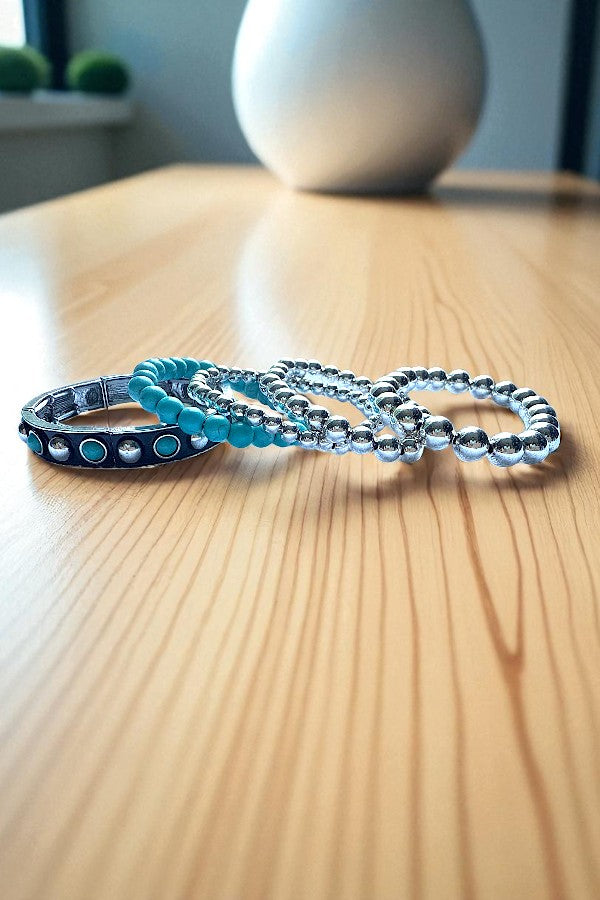 WESTERN TQ BUBBLE MULTI STRETCH BRACELET SET