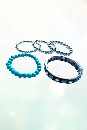 WESTERN TQ BUBBLE MULTI STRETCH BRACELET SET