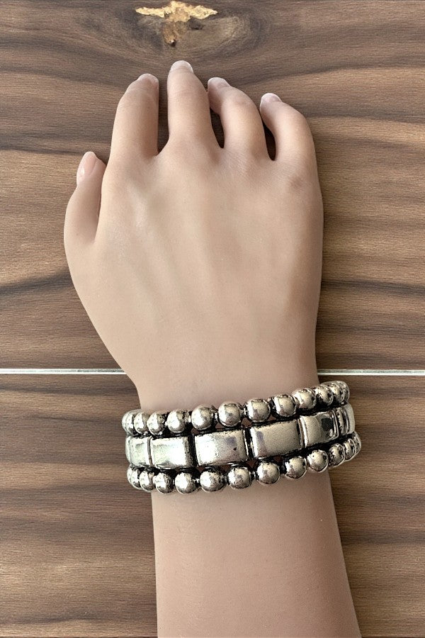 WESTERN METAL BUBBLE STRETCH BRACELET