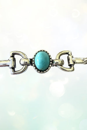 WESTERN TQ GEM SNAFFLE BIT LINK BRACELET